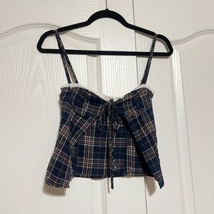 Peppermayo Navy Plaid Camisole